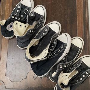 3 Pairs Black Converse High Tops